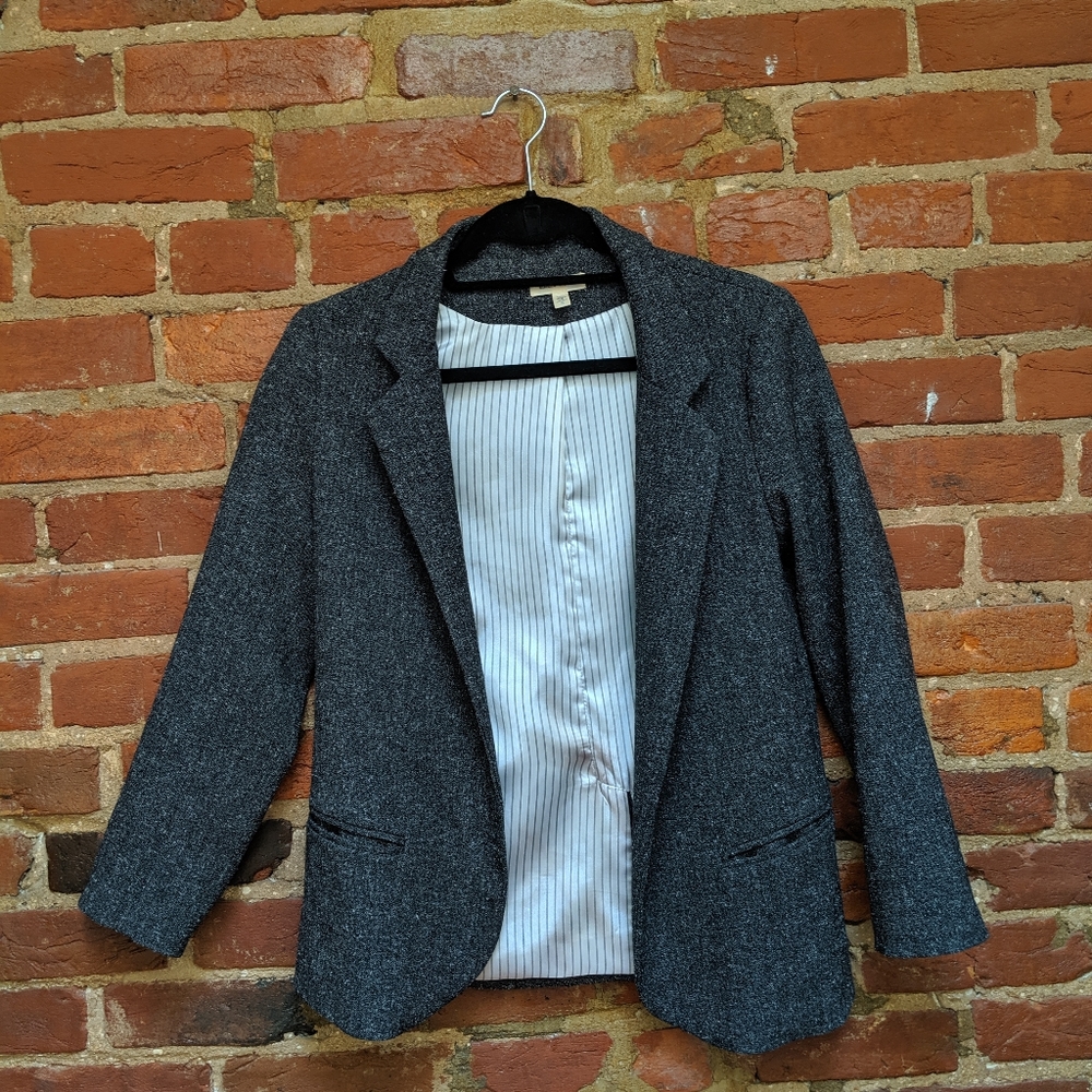 Silent + Noise Textured Casual Long Blazer